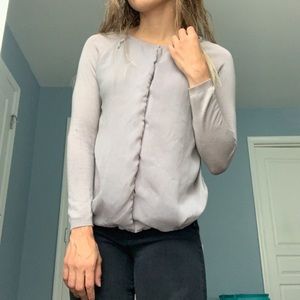 Zara Grey blouse sweater long sleeve